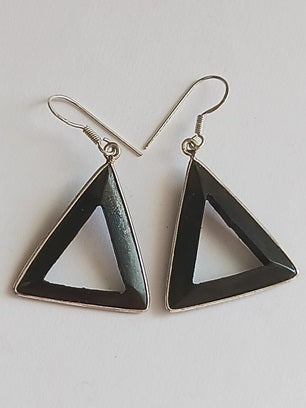 Boucles d'oreilles en bois et fil d'argent