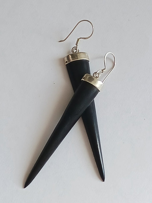 Boucles d'oreilles en argent et bois