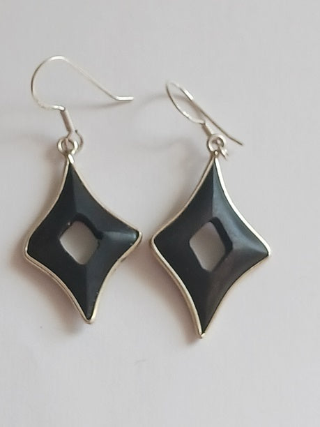 Boucles d'oreilles en bois et fil d'argent