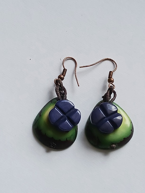 Boucles d'oreilles en graine de Tagua