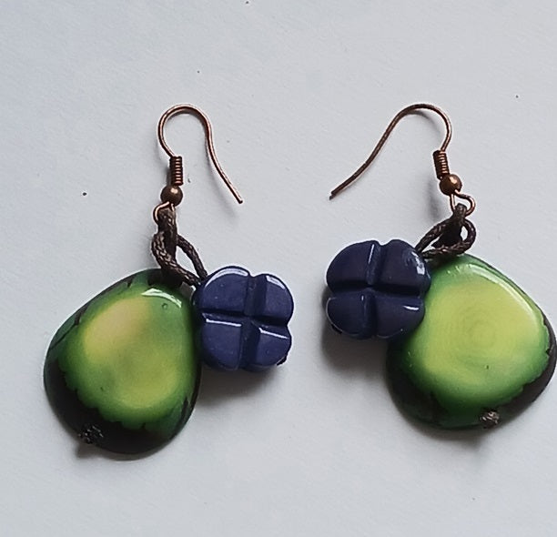 Boucles d'oreilles en graine de Tagua