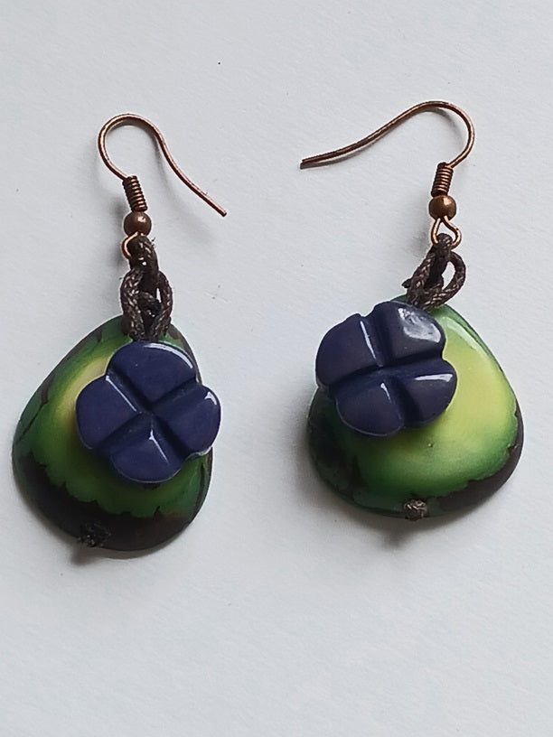 Boucles d'oreilles en graine de Tagua