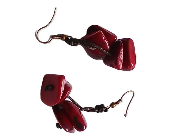 Boucles d'oreilles en graine de Tagua