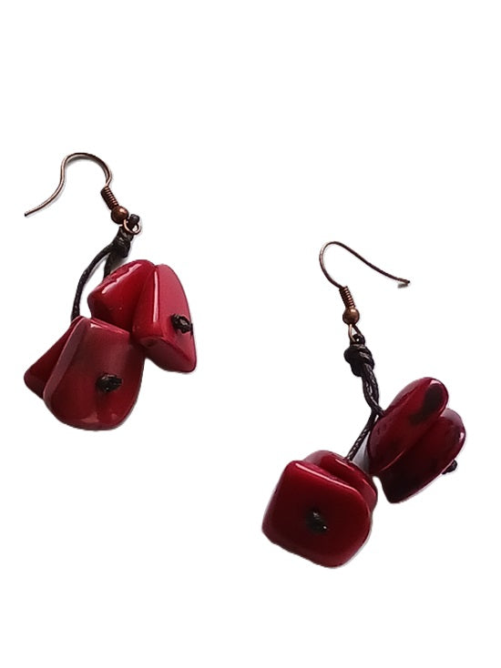 Boucles d'oreilles en graine de Tagua