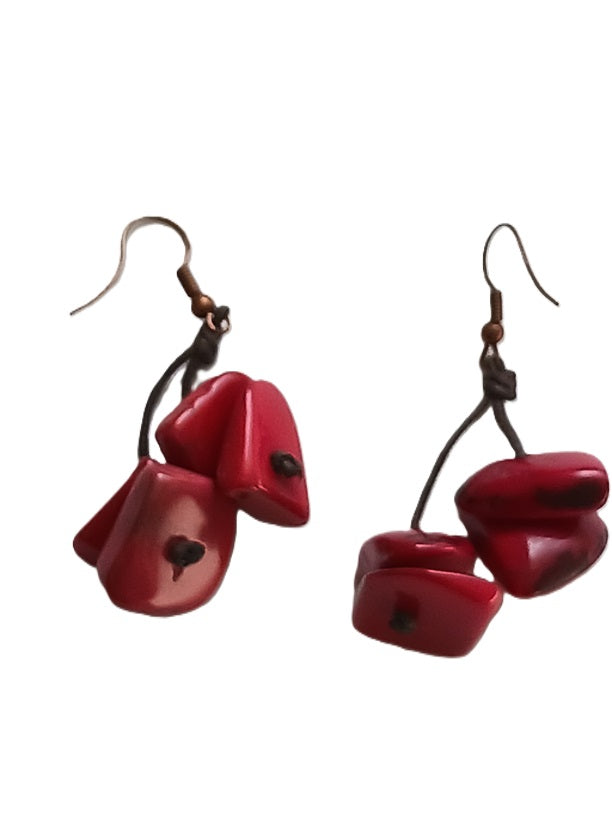 Boucles d'oreilles en graine de Tagua