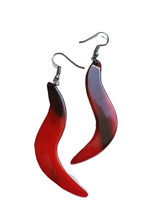 Boucles d'oreilles en corne de zébu de Madagascar