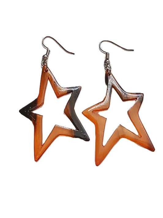 Boucles d'oreilles en corne de zébu de Madagascar