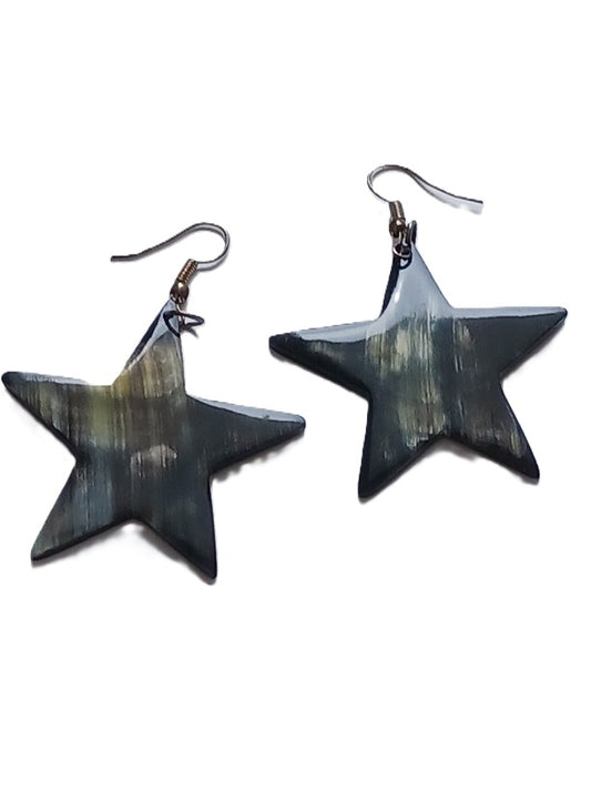 Boucles d'oreilles en corne de zébu de Madagascar