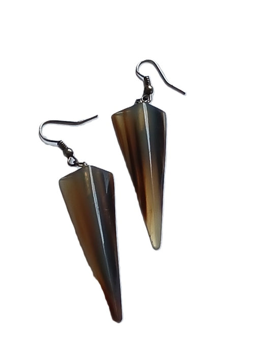Boucles d'oreilles en corne de zébu de Madagascar