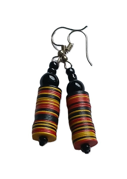 Boucles d'oreilles en plastique recyclé et perles