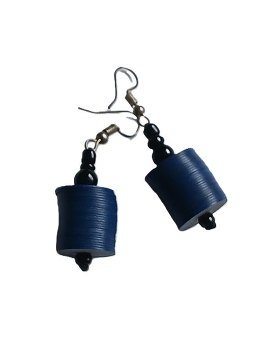 Boucles d'oreilles africaines en plastique recyclé et perles