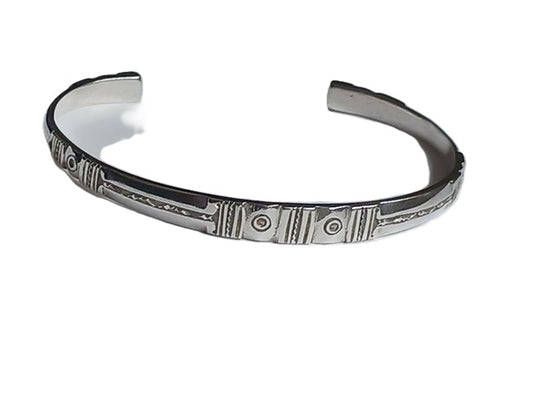 Bracelet touareg en argent ciselé