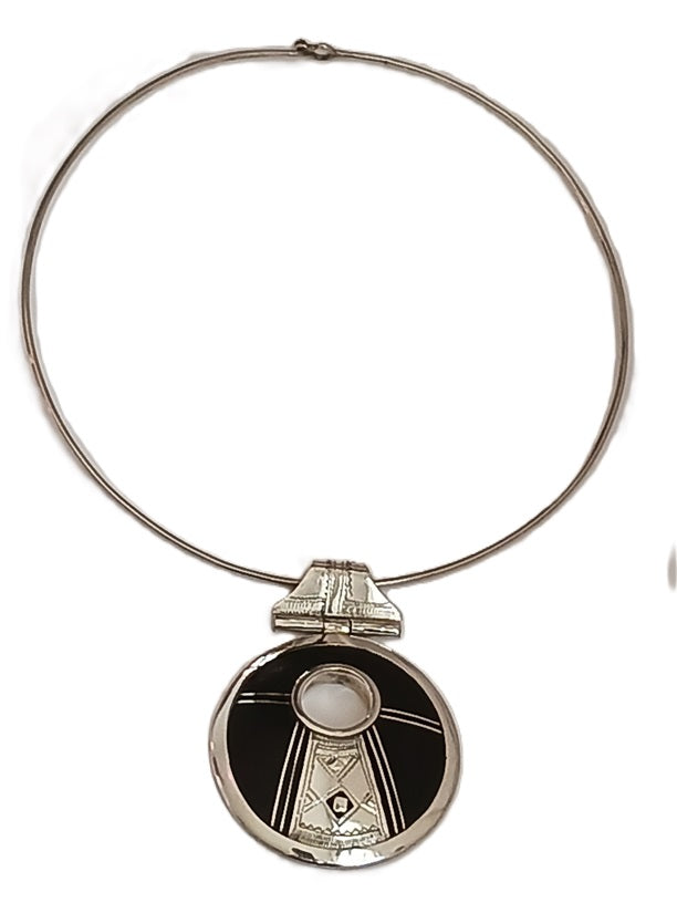 Collier touareg en argent et bois d'ébène