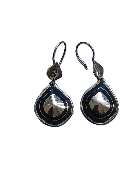 Boucles d'oreilles touareg en argent et bois d'ébène