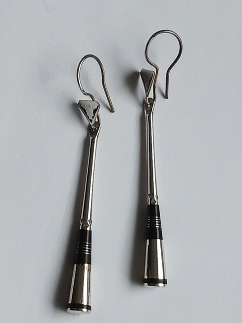 Boucles d'oreilles touareg en argent et bois d'ébène