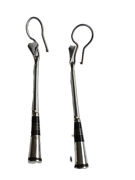 Boucles d'oreilles touareg en argent et bois d'ébène