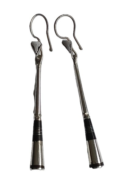 Boucles d'oreilles touareg en argent et bois d'ébène