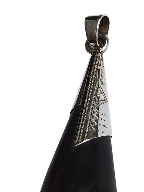 Tuareg necklace in silver and ebony wood