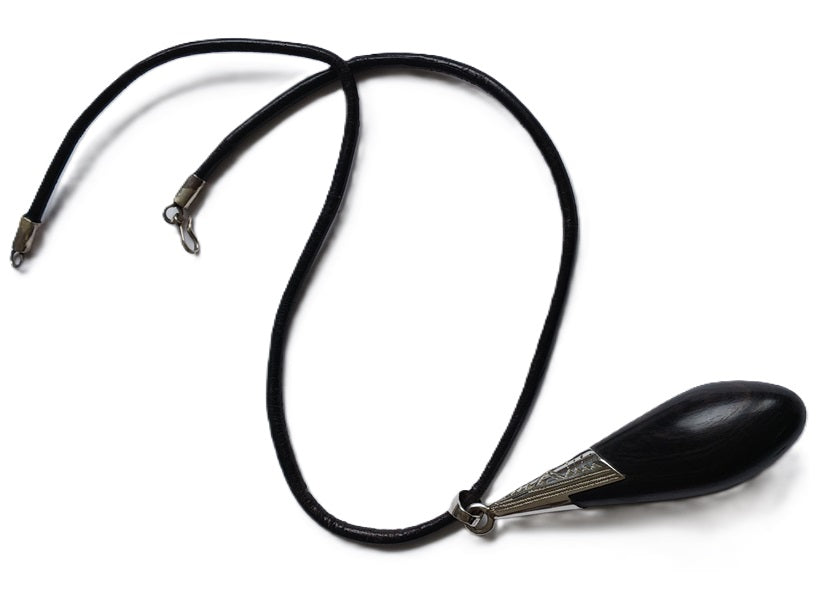 Tuareg necklace in silver and ebony wood