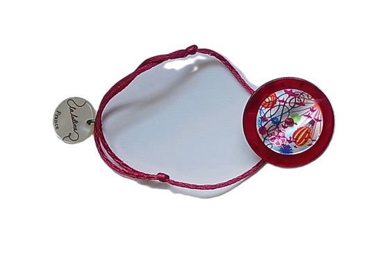 Bracelet ajustable en nacre avec anneau en argent (La Lutine)