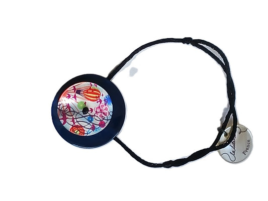 Bracelet ajustable en nacre avec anneau en argent (La Lutine)