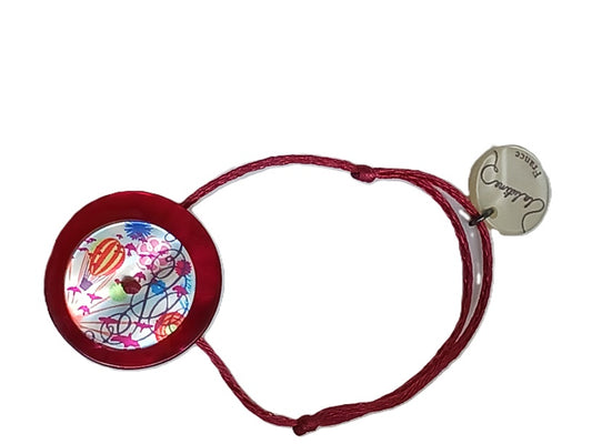 Bracelet ajustable en nacre avec anneau en argent (La Lutine)