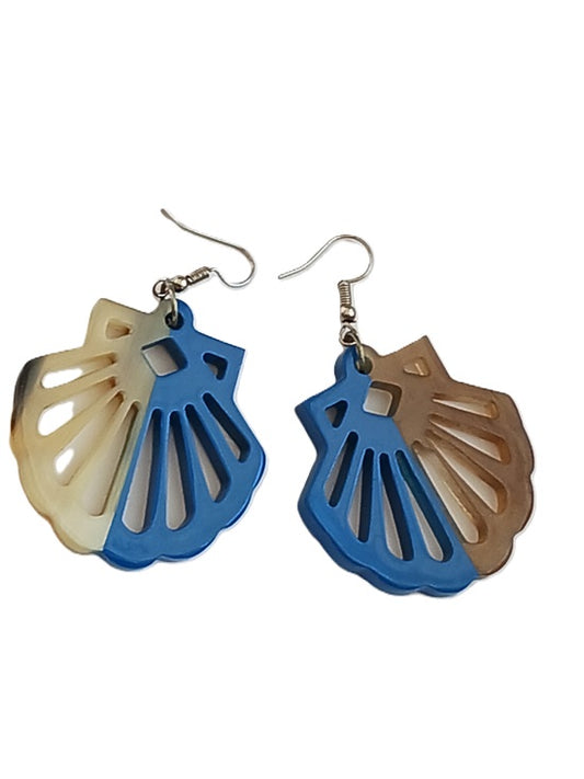 Boucles d'oreilles en corne laquée