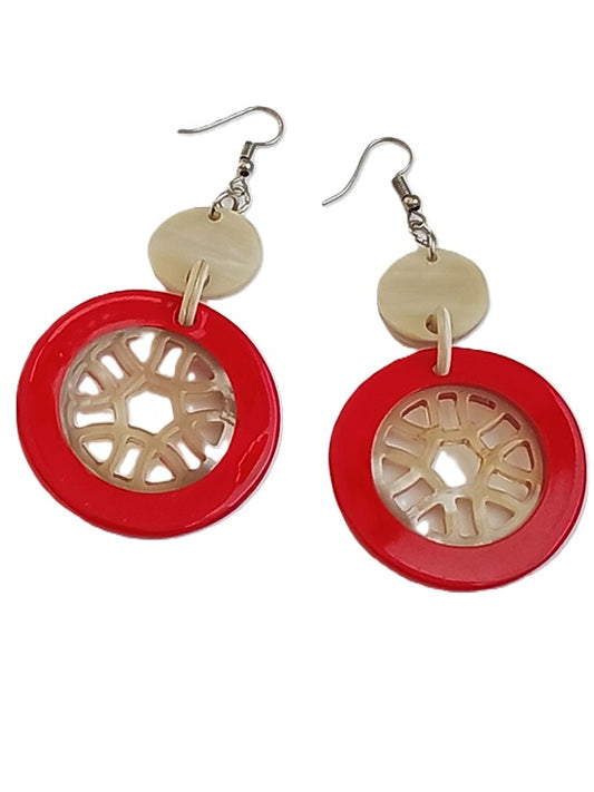 Boucles d'oreilles en corne laquée