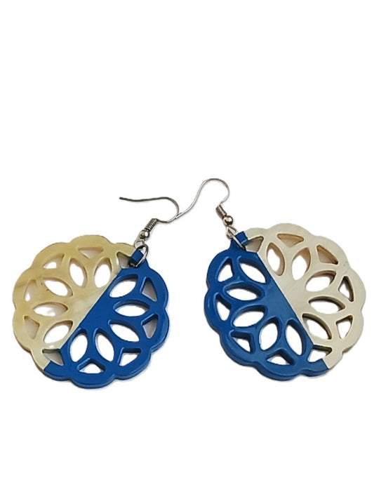 Boucles d'oreilles en corne laquée