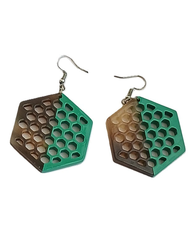 Boucles d'oreilles en corne laquée