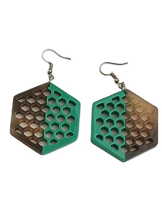 Boucles d'oreilles en corne laquée