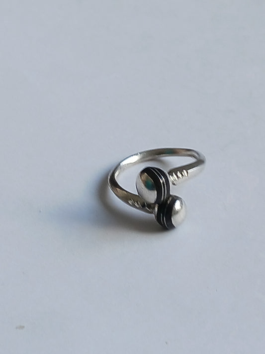Bague touarègue en argent ciselé  et bois d'ébène réglable