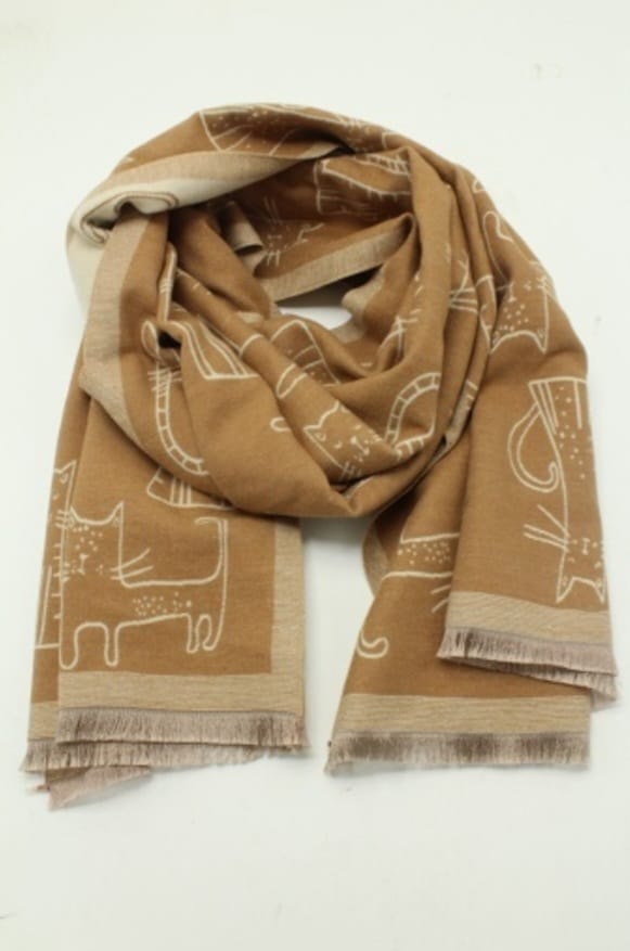Écharpe reversible motif chat - ATL002
