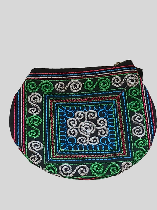 Porte-monnaie tissu brodé