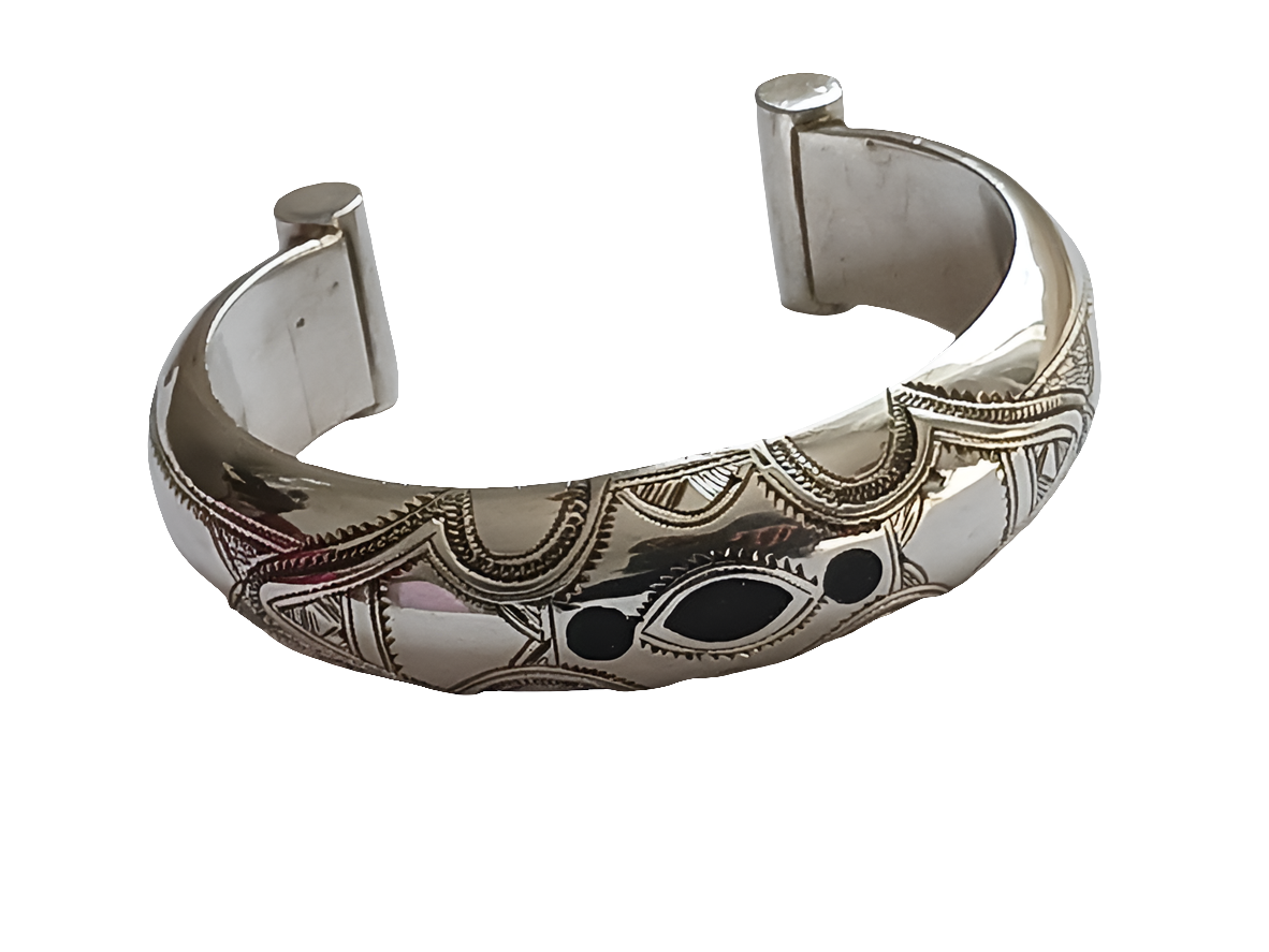 Bracelet touareg en argent ciselé