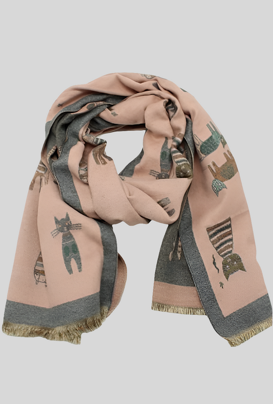 Écharpe reversible motif chat - ATL002