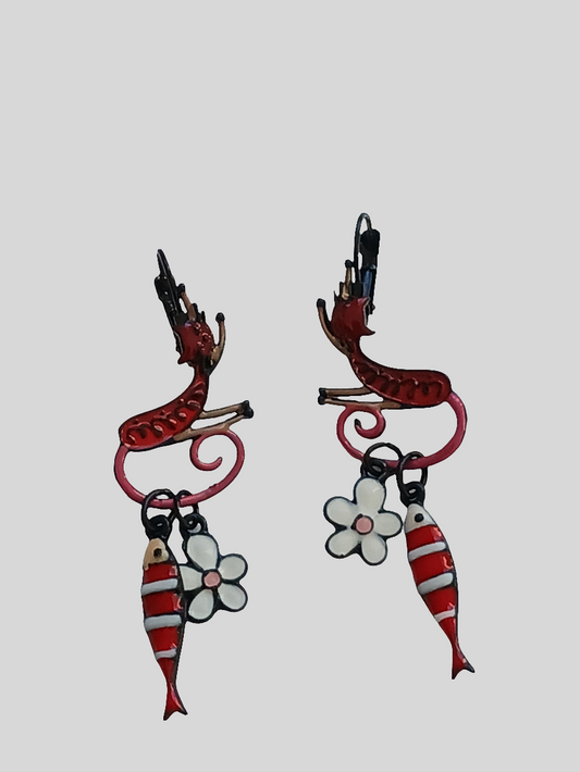 Boucles d'oreilles chat