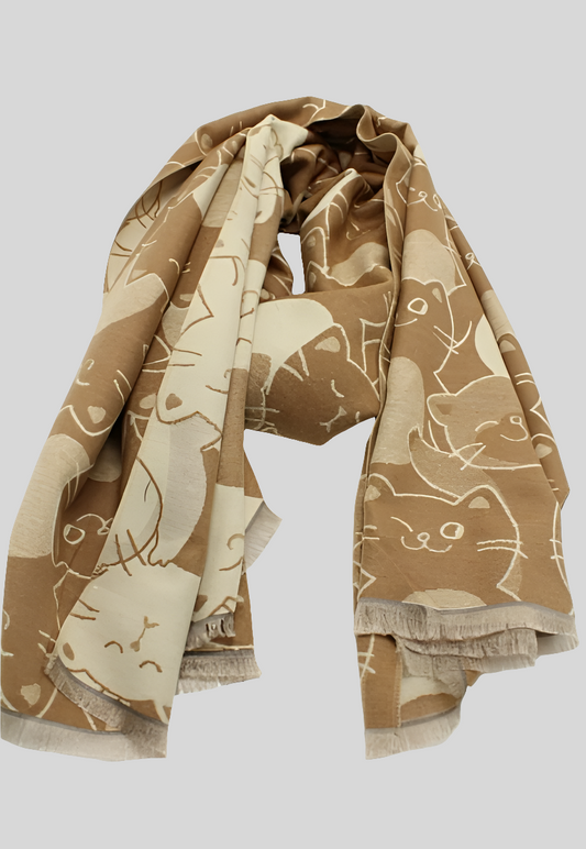 Écharpe reversible motif chat - ATL002