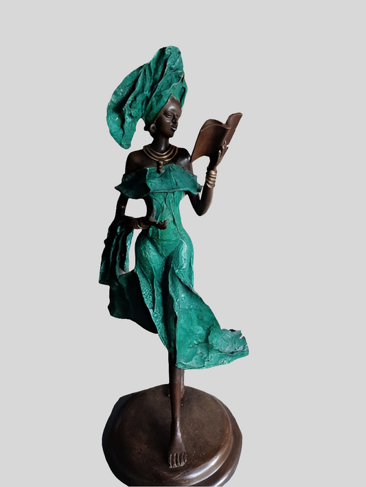 Sculpture en bronze - la liseuse