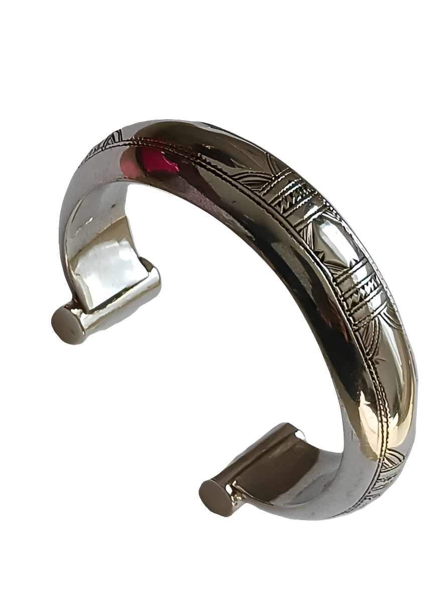 Bracelet touareg en argent ciselé