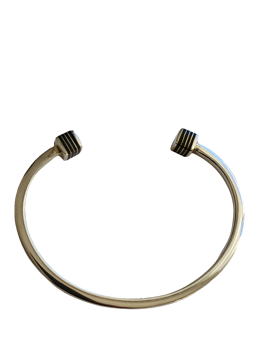 Bracelet touareg en argent ciselé et bois d'ébène