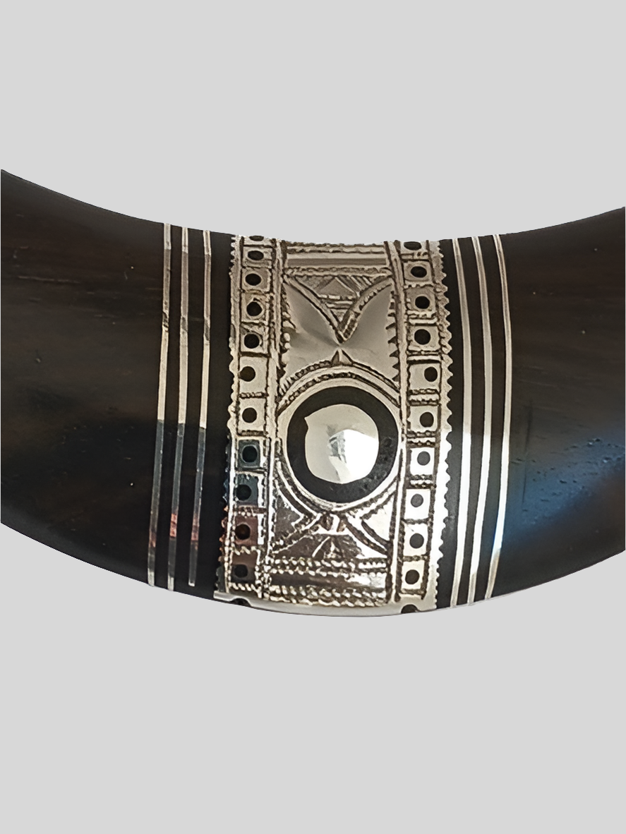 Collier touareg en argent et bois d'ébène