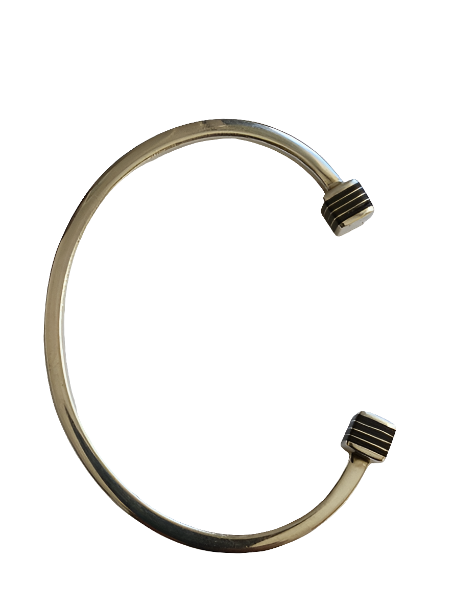 Bracelet touareg en argent ciselé et bois d'ébène