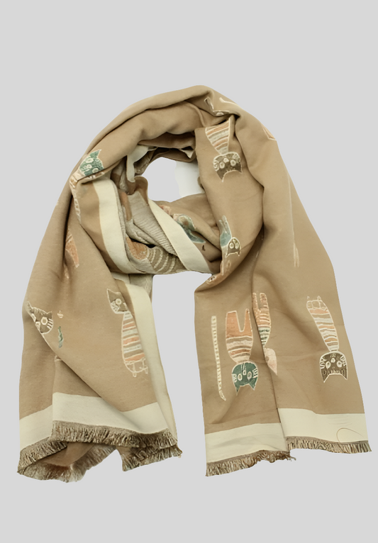 Écharpe reversible motif chat - ATL002