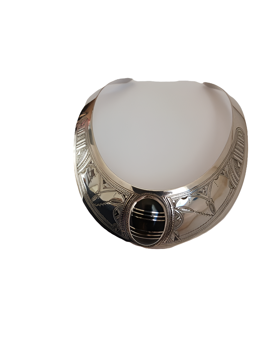 Collier touareg en argent et bois d'ébène