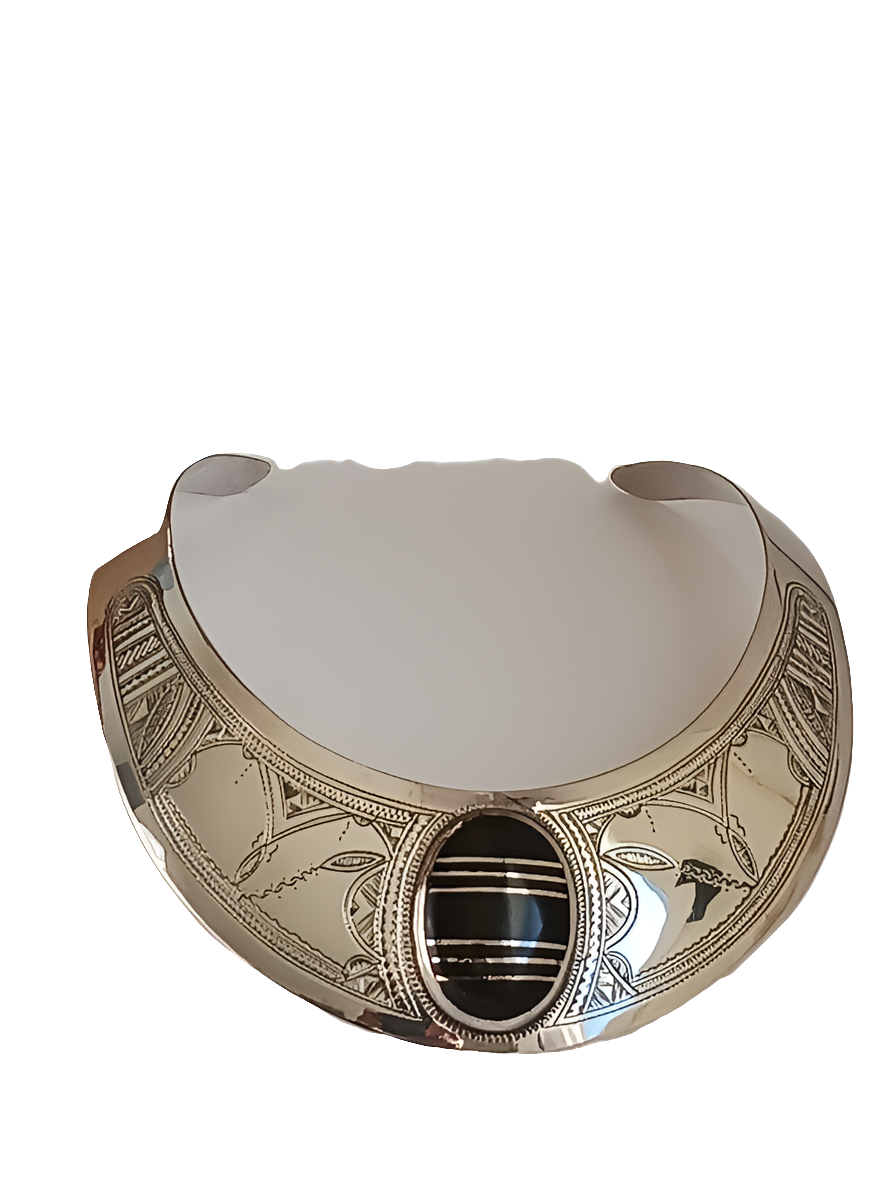 Collier touareg en argent et bois d'ébène