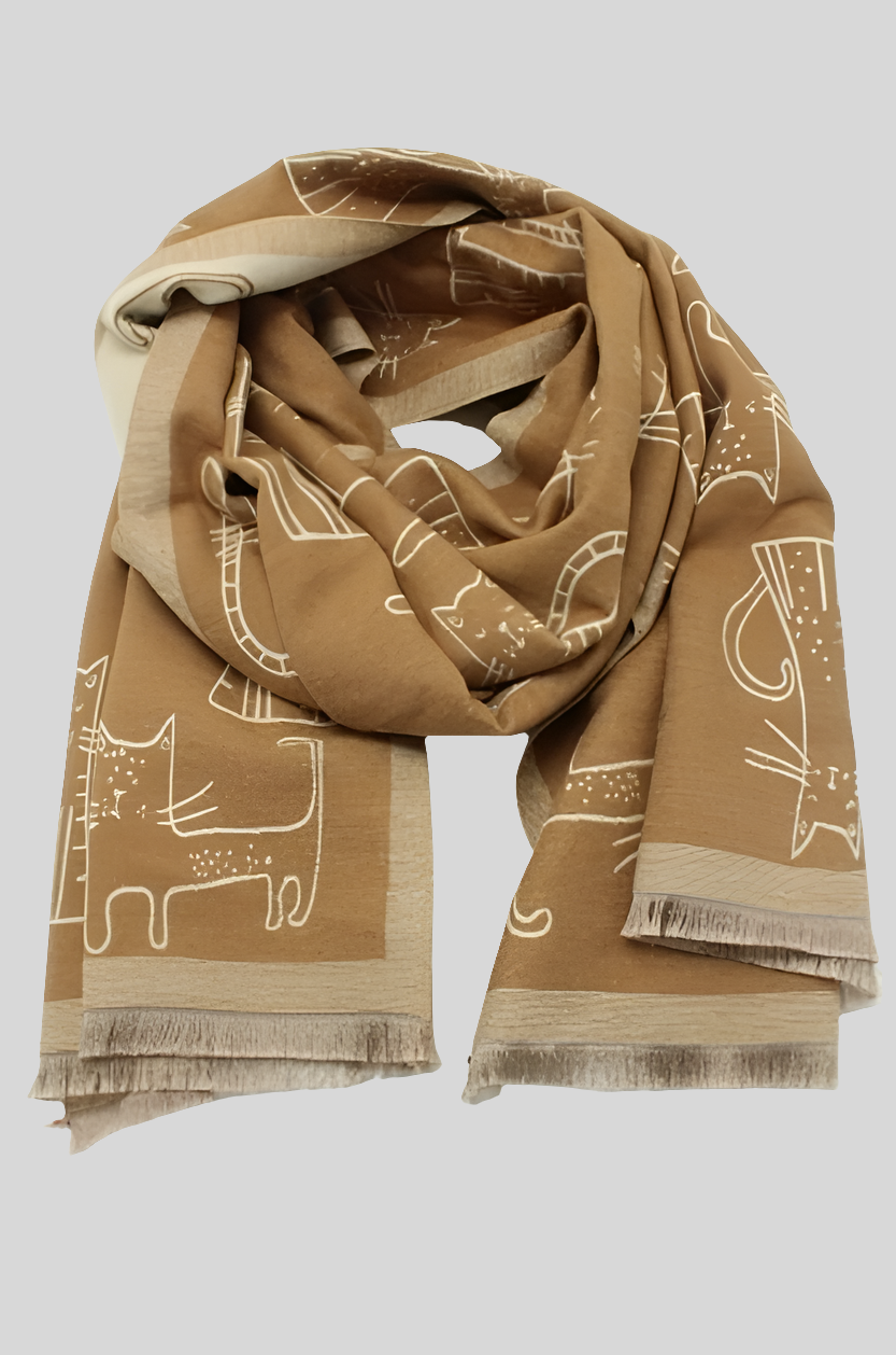 Écharpe reversible motif chat - ATL002