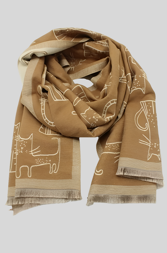 Écharpe reversible motif chat - ATL002