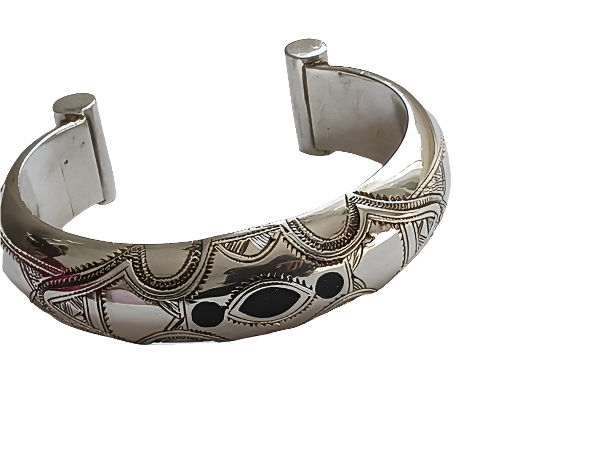 Bracelet touareg en argent ciselé