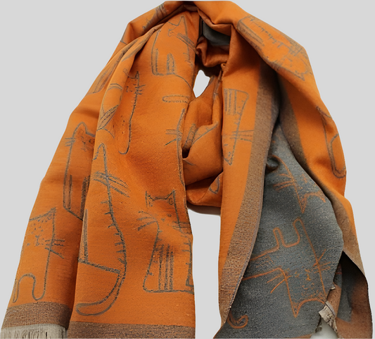 Écharpe reversible motif chat - ATL002